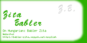 zita babler business card